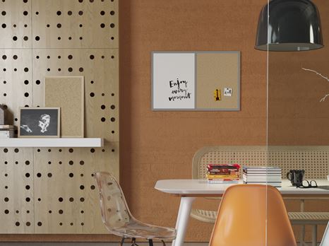 Go4cork Home & Office Cork And Magnetic Memoboard Silver Frame V2.Tif